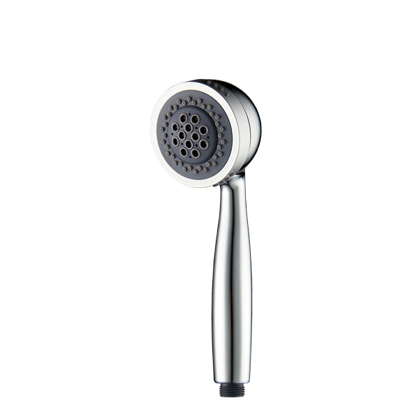 ZH2209c chrome handheld shower head with grey concentric rubber nozzle face and printed mode icons