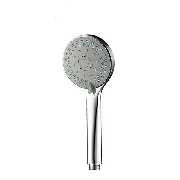 ZH2290C chrome multi-function hand shower with grey face, teal rubber nozzles and oval center selector