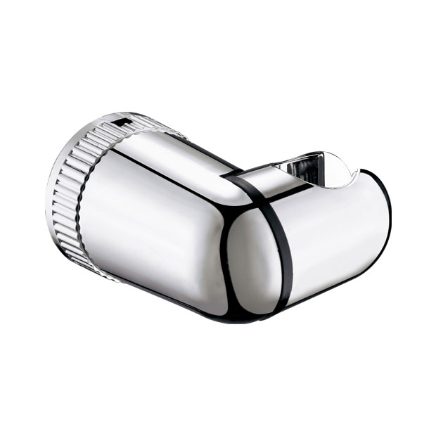 ZHFS7704 polished chrome adjustable wall shower holder with ribbed collar and U-shaped cup