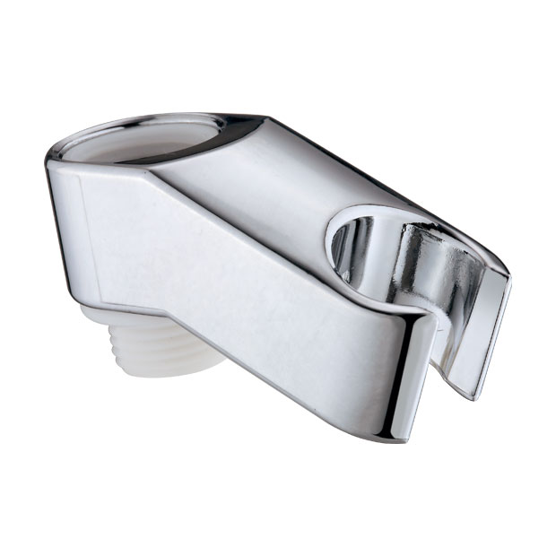 ZHFS7715 chrome shower holder with integrated wall outlet elbow and white threaded hose connector